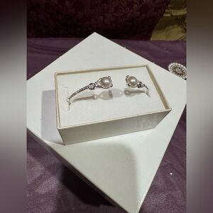 Anne Klein Elegant Silver and Pearl Braclet